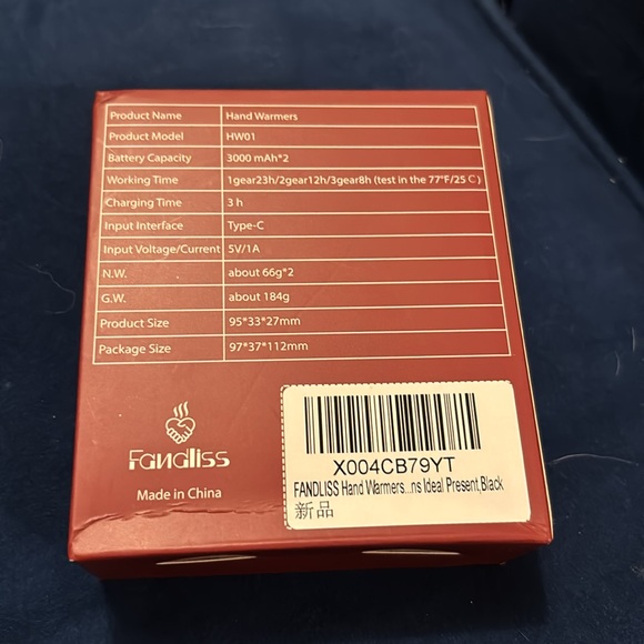 Fandliss rechargeable hand warmers NIB - Picture 2 of 2